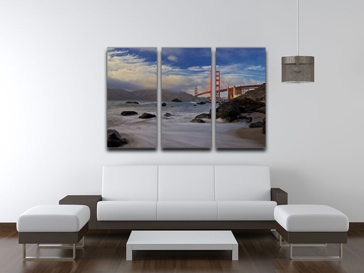 Golden Gate Bridge 3 Split Panel Canvas Print - Canvas Art Rocks - 3