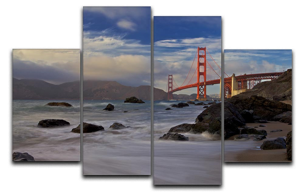 Golden Gate Bridge 4 Split Panel Canvas - Canvas Art Rocks - 1