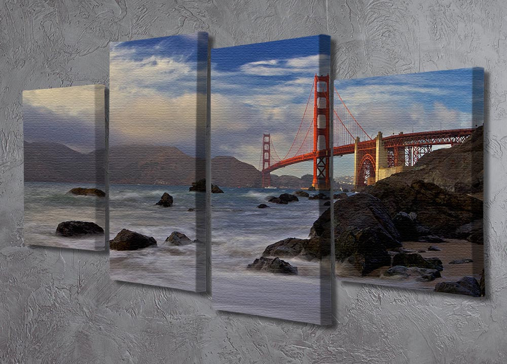 Golden Gate Bridge 4 Split Panel Canvas - Canvas Art Rocks - 2