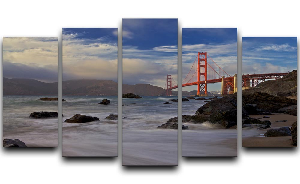 Golden Gate Bridge 5 Split Panel Canvas - Canvas Art Rocks - 1