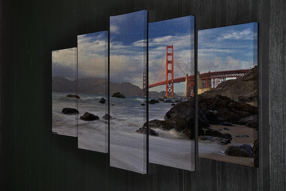 Golden Gate Bridge 5 Split Panel Canvas - Canvas Art Rocks - 2