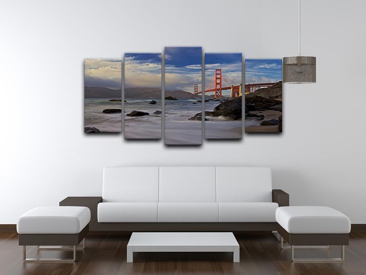 Golden Gate Bridge 5 Split Panel Canvas - Canvas Art Rocks - 3