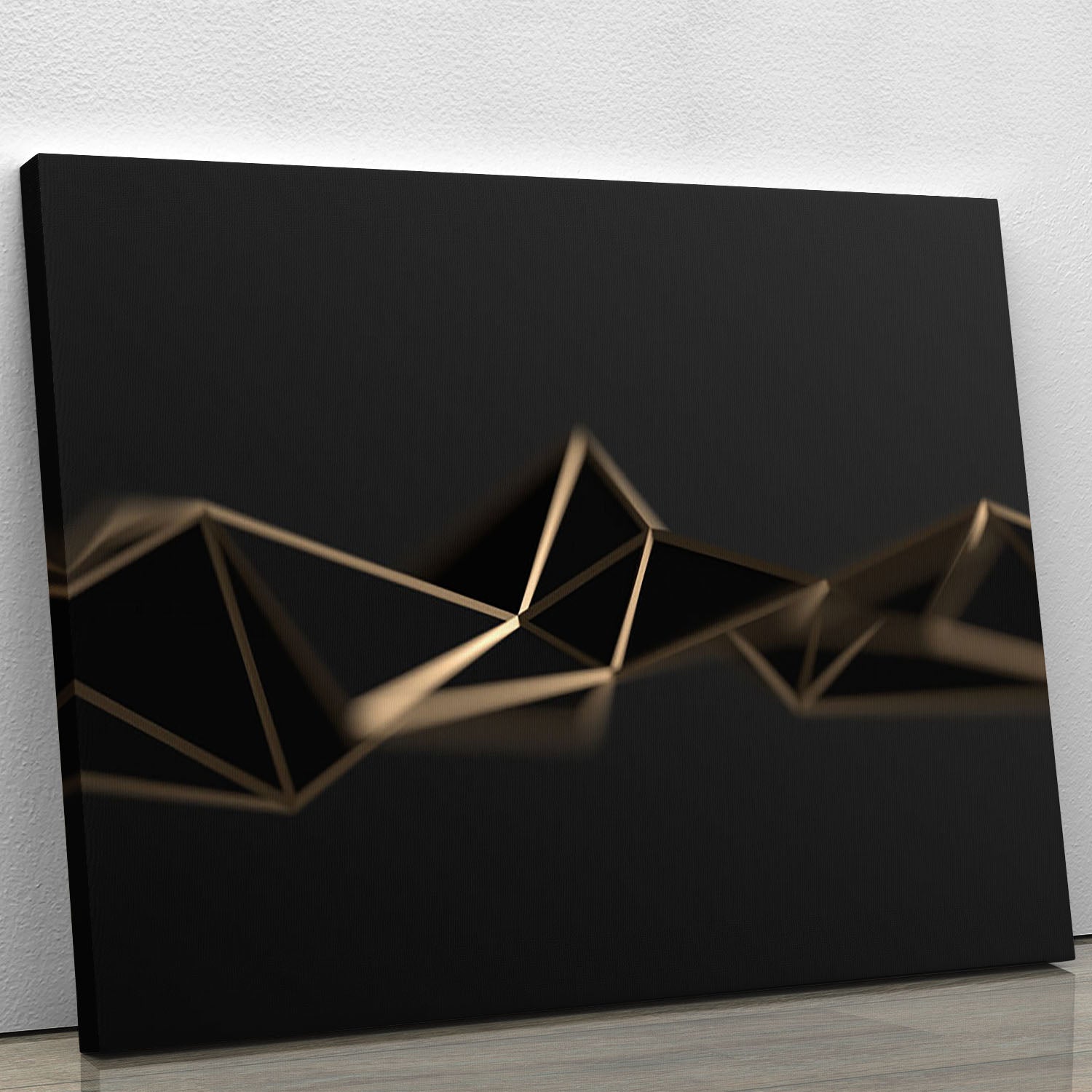 3D Gold Triangluated Surface Canvas Print or Poster - Canvas Art Rocks - 1