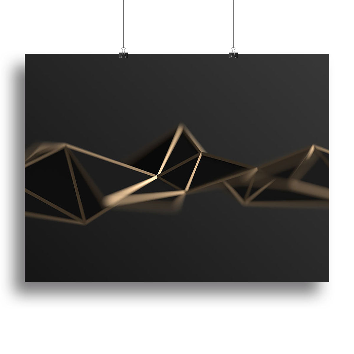 3D Gold Triangluated Surface Canvas Print or Poster - Canvas Art Rocks - 2