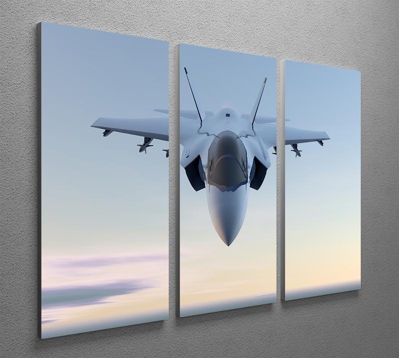 3D Jet F-35 fighter 3 Split Panel Canvas Print - Canvas Art Rocks - 2