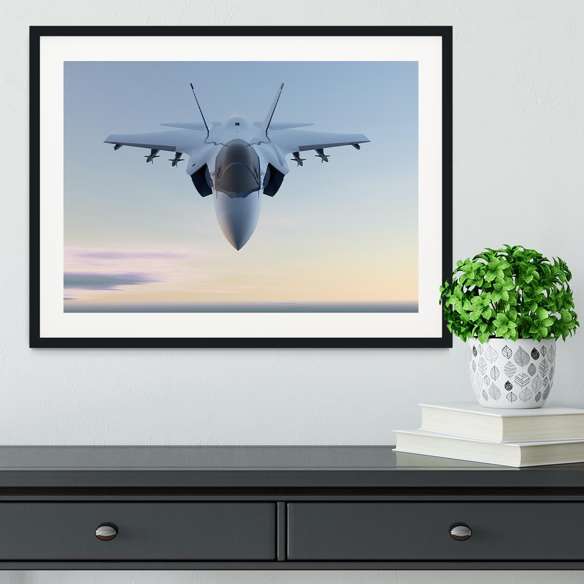 3D Jet F-35 fighter Framed Print - Canvas Art Rocks - 1