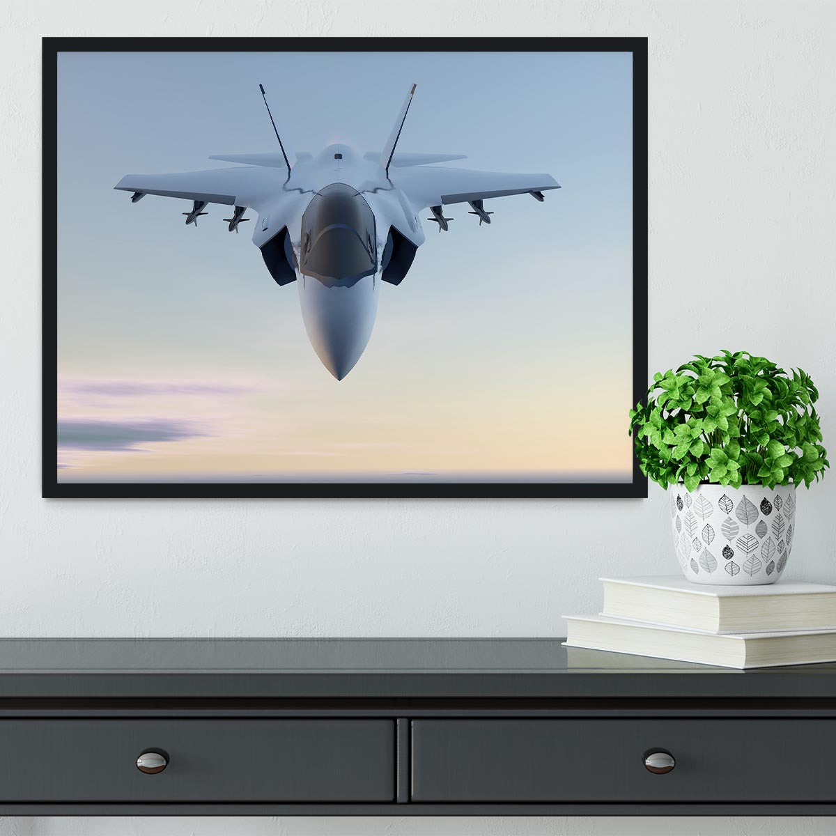 3D Jet F-35 fighter Framed Print - Canvas Art Rocks - 2
