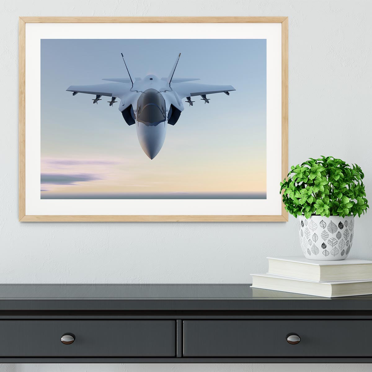3D Jet F-35 fighter Framed Print - Canvas Art Rocks - 3