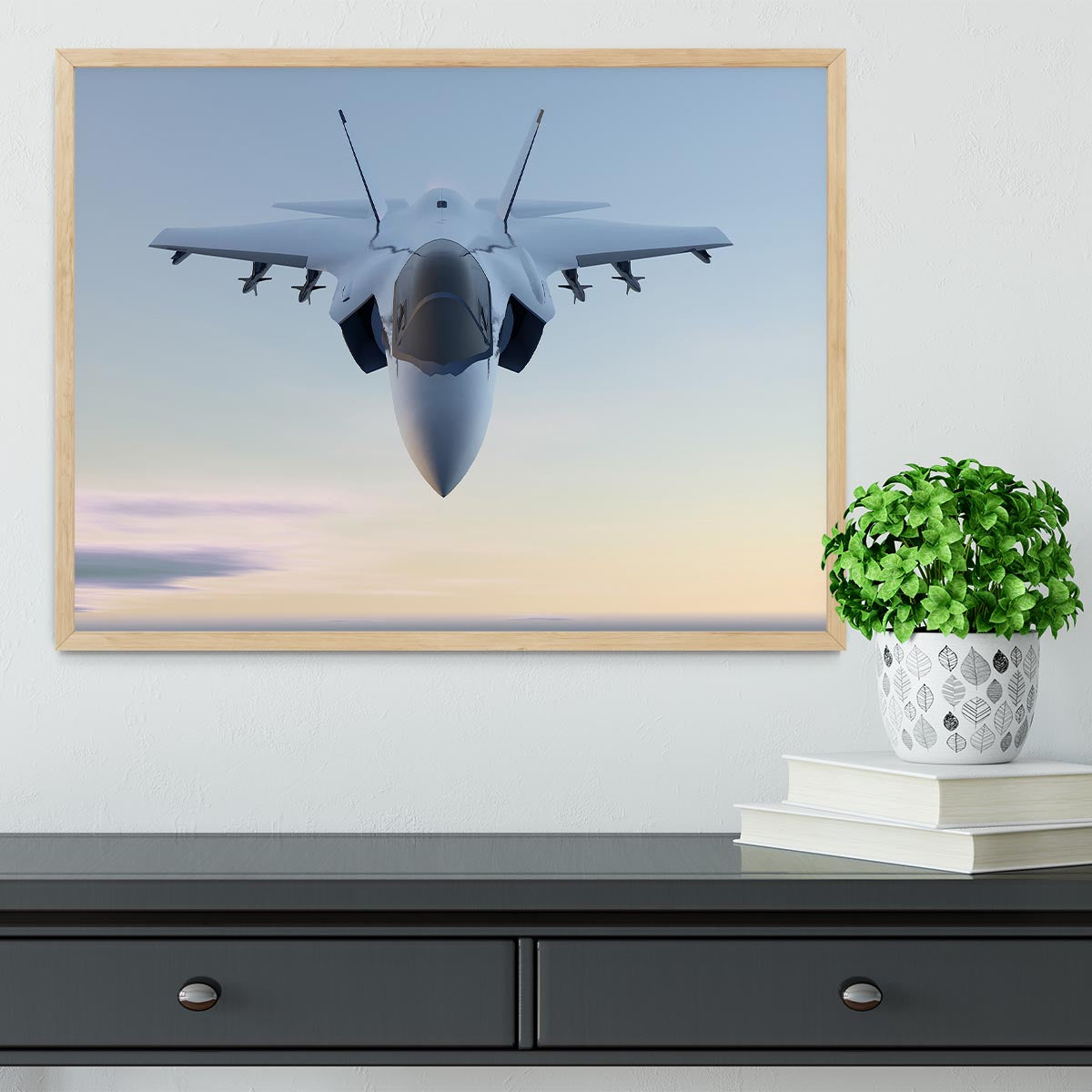3D Jet F-35 fighter Framed Print - Canvas Art Rocks - 4
