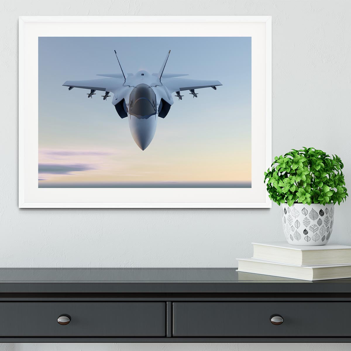 3D Jet F-35 fighter Framed Print - Canvas Art Rocks - 5