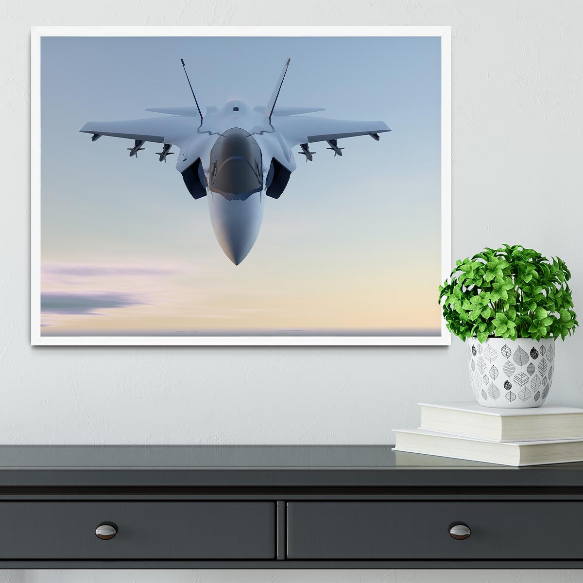 3D Jet F-35 fighter Framed Print - Canvas Art Rocks -6