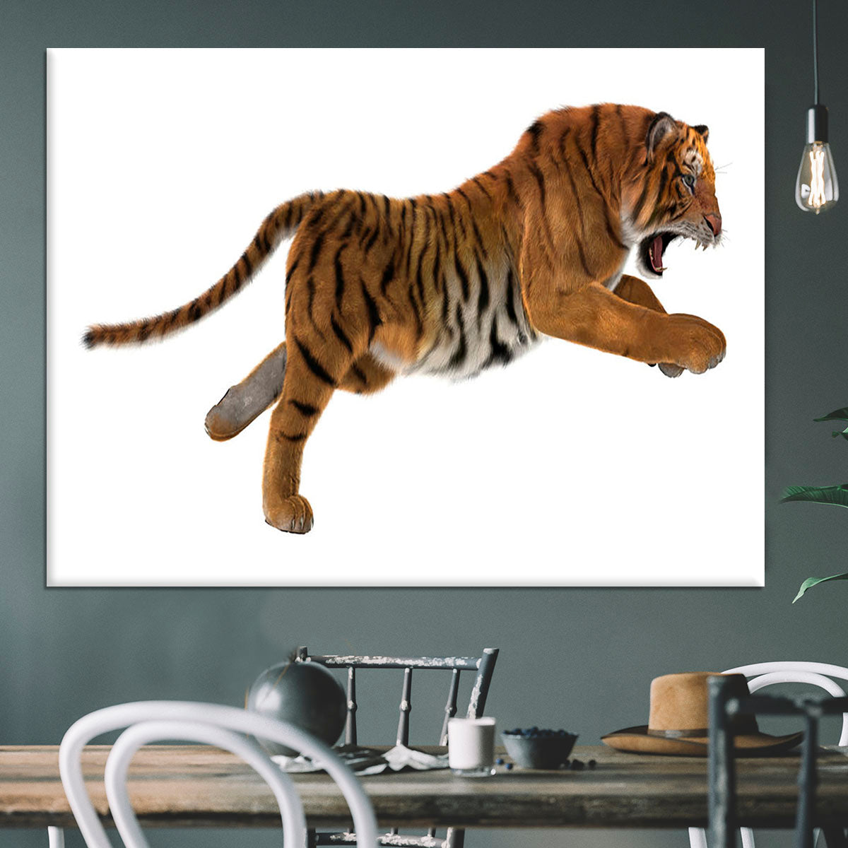 3D digital render of a hunting big cat Canvas Print or Poster - Canvas Art Rocks - 3