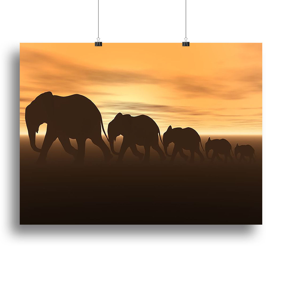 3D render of elephants Canvas Print or Poster - Canvas Art Rocks - 2