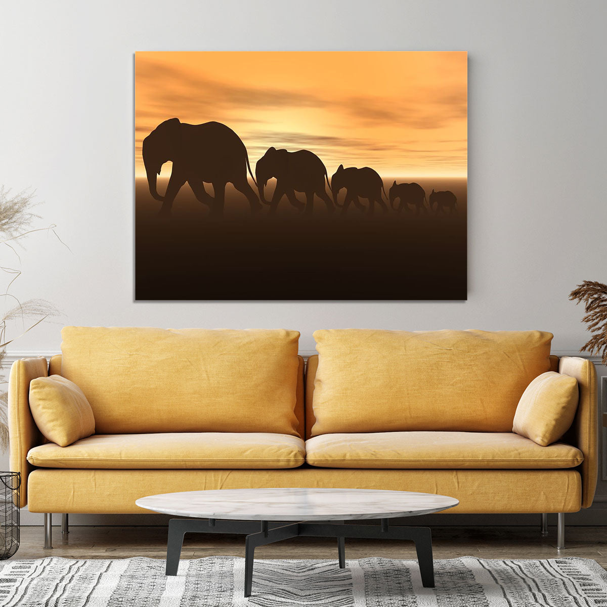 3D render of elephants Canvas Print or Poster - Canvas Art Rocks - 4