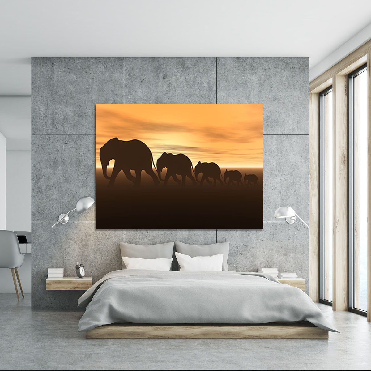 3D render of elephants Canvas Print or Poster - Canvas Art Rocks - 5