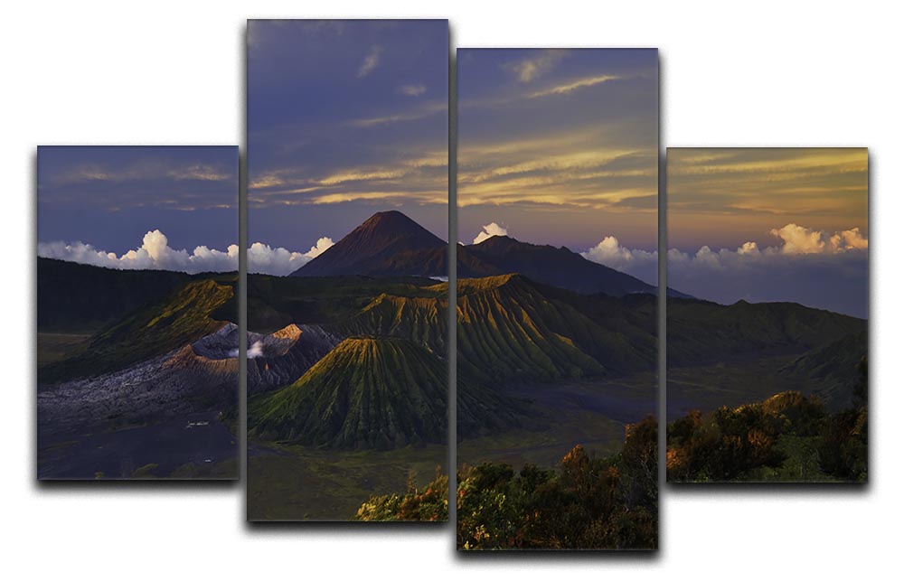 Volcano Dawn 4 Split Panel Canvas - Canvas Art Rocks - 1