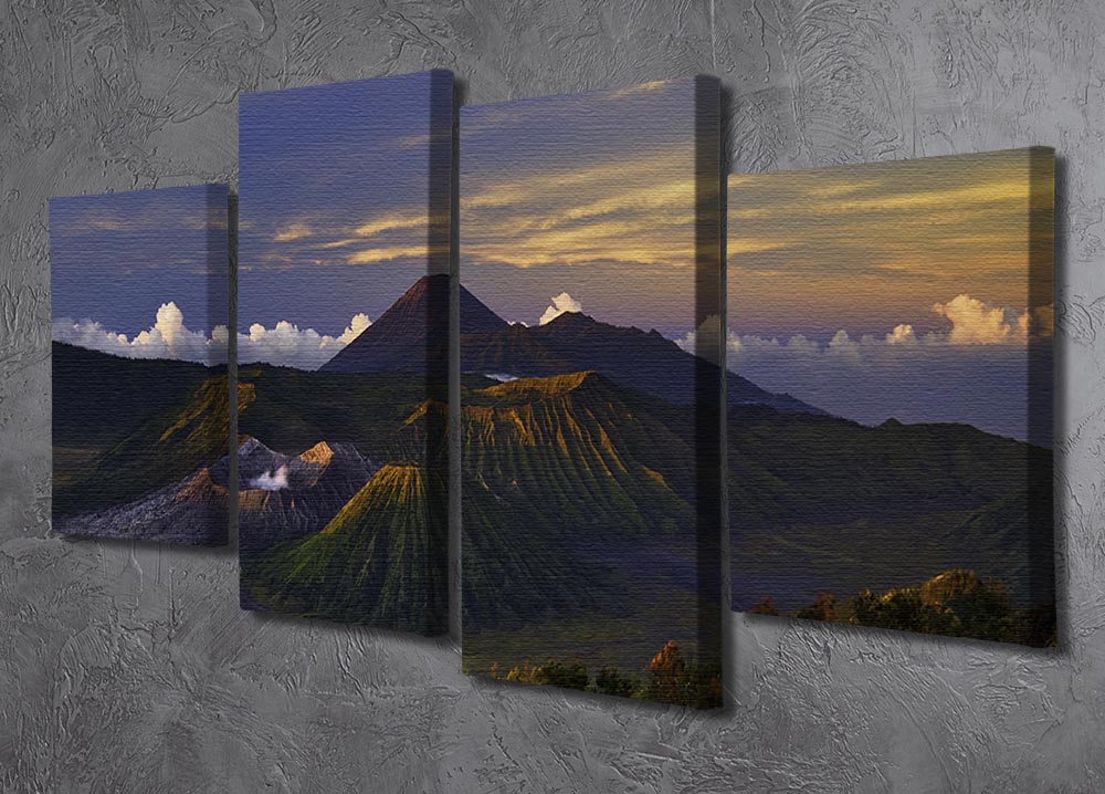 Volcano Dawn 4 Split Panel Canvas - Canvas Art Rocks - 2