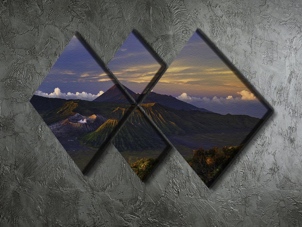 Volcano Dawn 4 Square Multi Panel Canvas - Canvas Art Rocks - 2