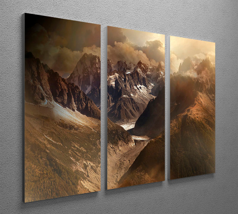 Mont Blanc Massiv 3 Split Panel Canvas Print - Canvas Art Rocks - 2