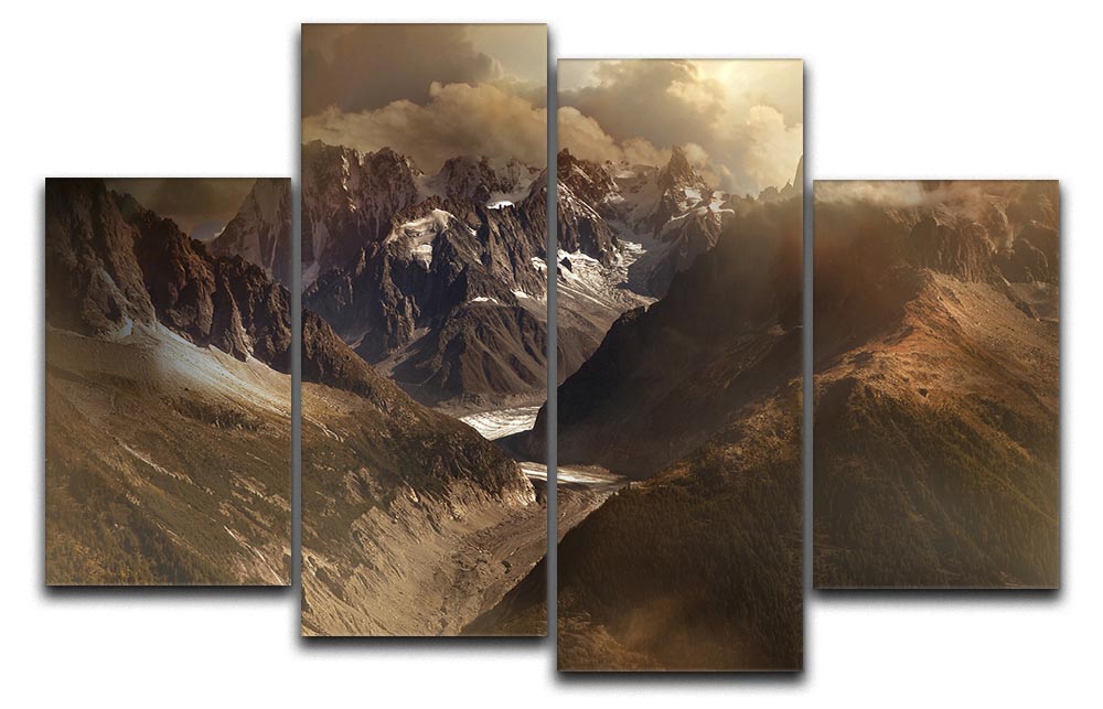 Mont Blanc Massiv 4 Split Panel Canvas - Canvas Art Rocks - 1