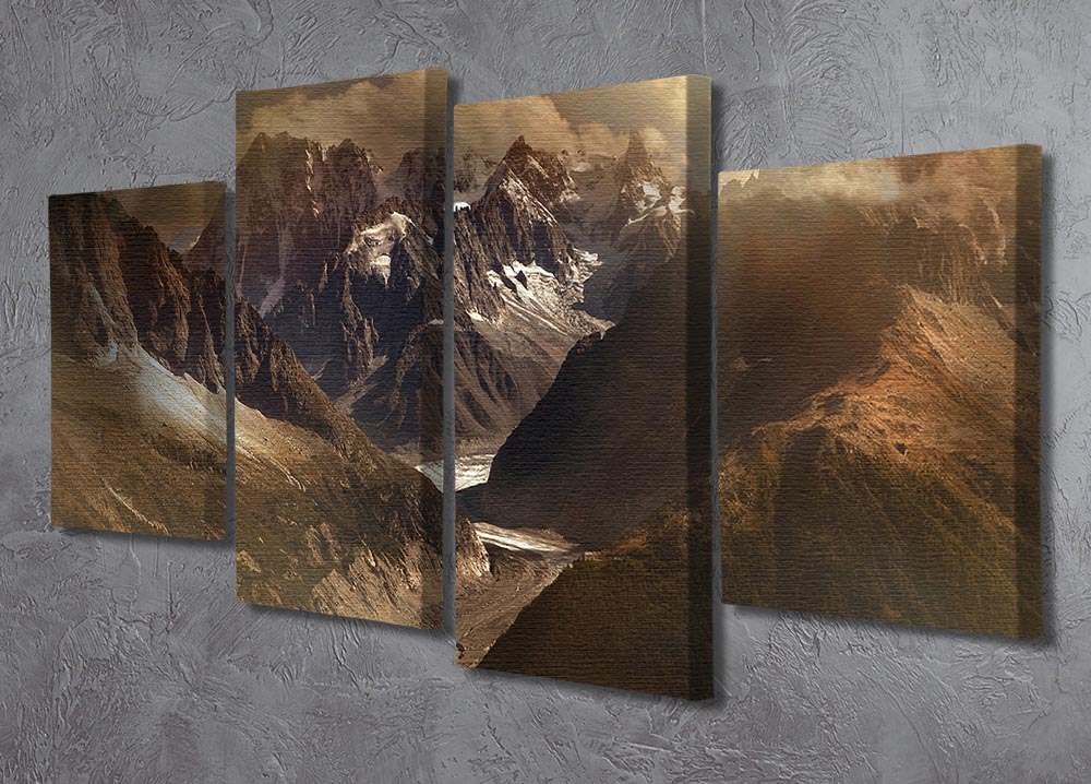 Mont Blanc Massiv 4 Split Panel Canvas - Canvas Art Rocks - 2