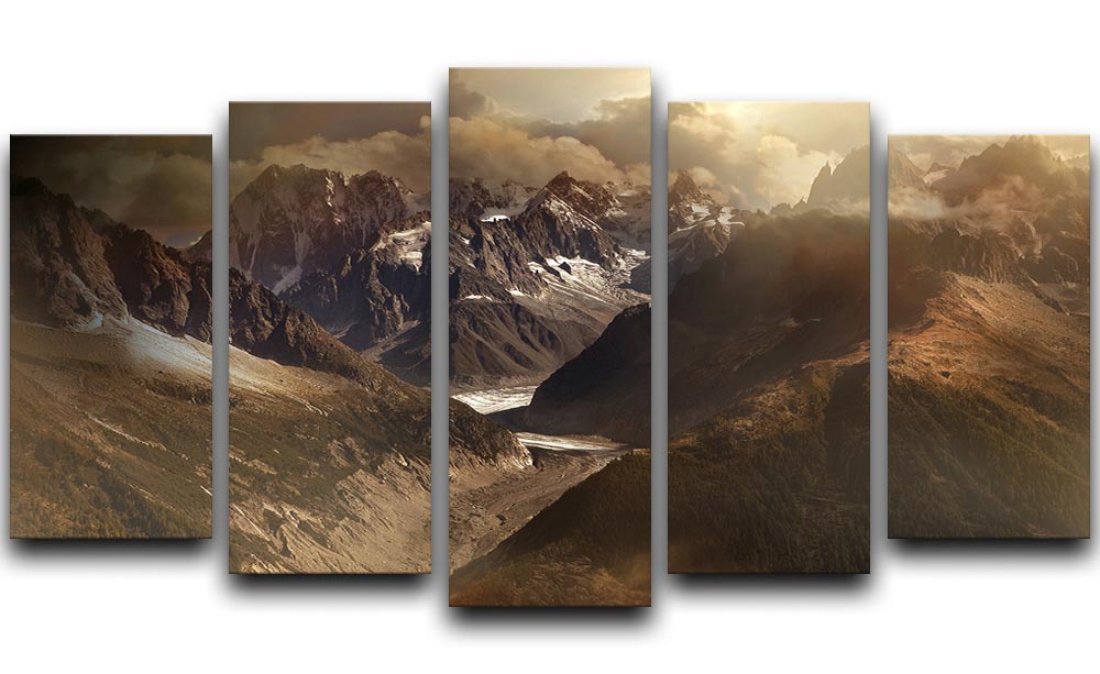 Mont Blanc Massiv 5 Split Panel Canvas - Canvas Art Rocks - 1