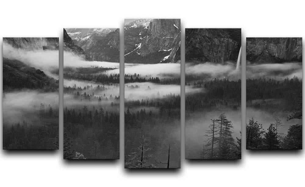 Fog Floating In Yosemite Valley 5 Split Panel Canvas - Canvas Art Rocks - 1