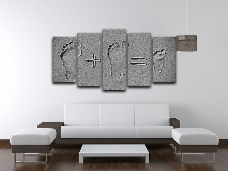 Sand Arithmetic 5 Split Panel Canvas - Canvas Art Rocks - 3