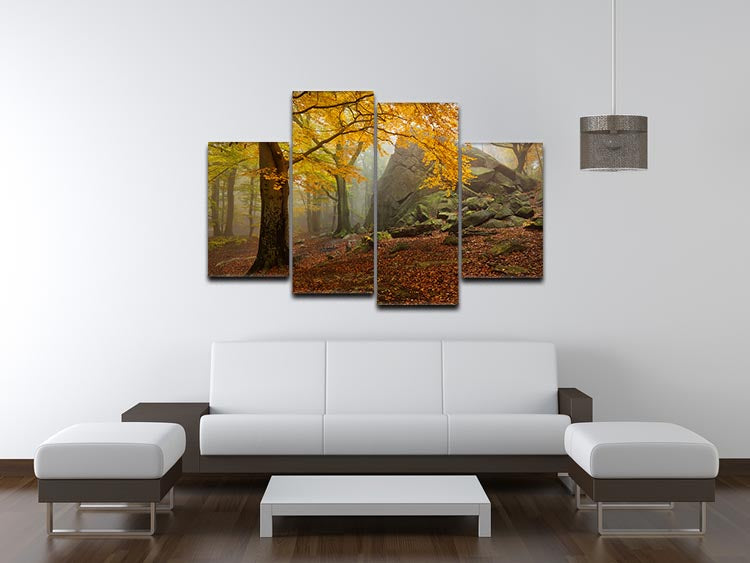 Autumn Forest 4 Split Panel Canvas - Canvas Art Rocks - 3