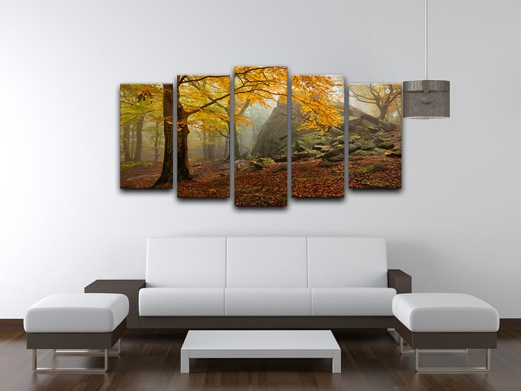 Autumn Forest 5 Split Panel Canvas - Canvas Art Rocks - 3