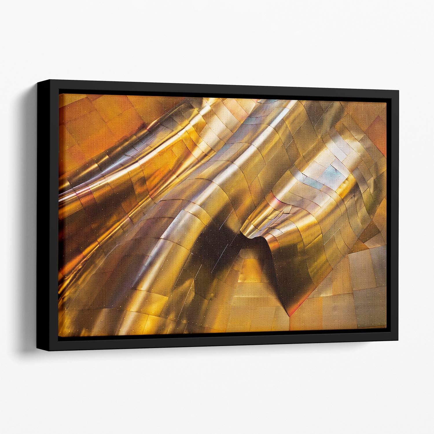 Abstract Steel Floating Framed Canvas - Canvas Art Rocks - 1