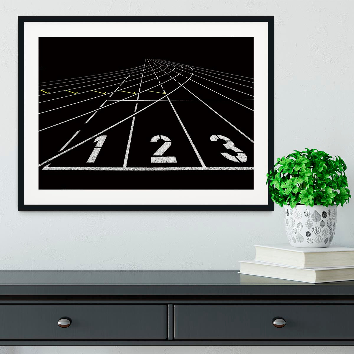 Running Track Framed Print - Canvas Art Rocks - 1