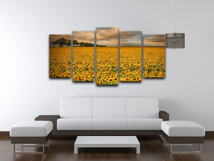 Sunflowers 5 Split Panel Canvas - Canvas Art Rocks - 3