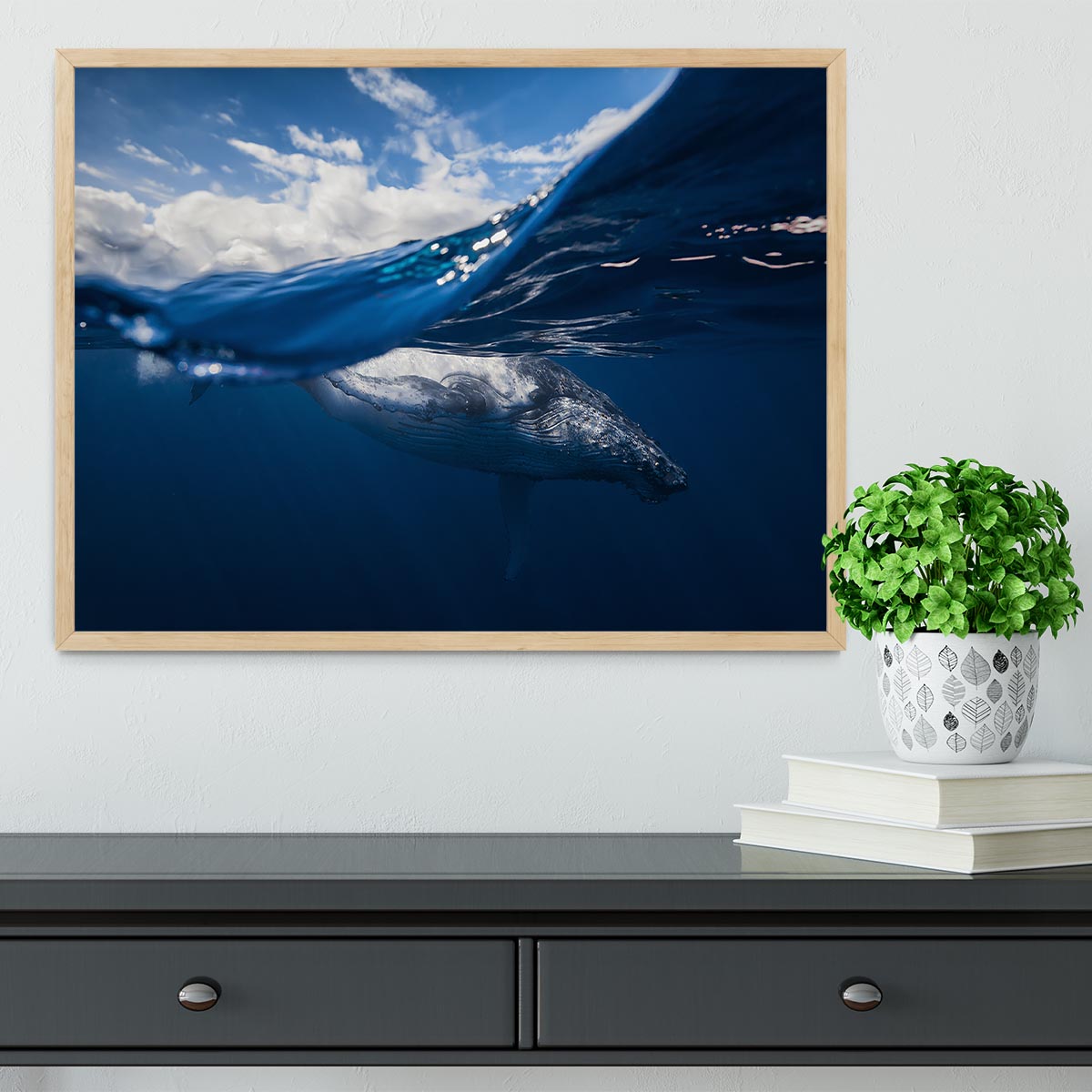 Humpback Whale And The Sky Framed Print - Canvas Art Rocks - 4