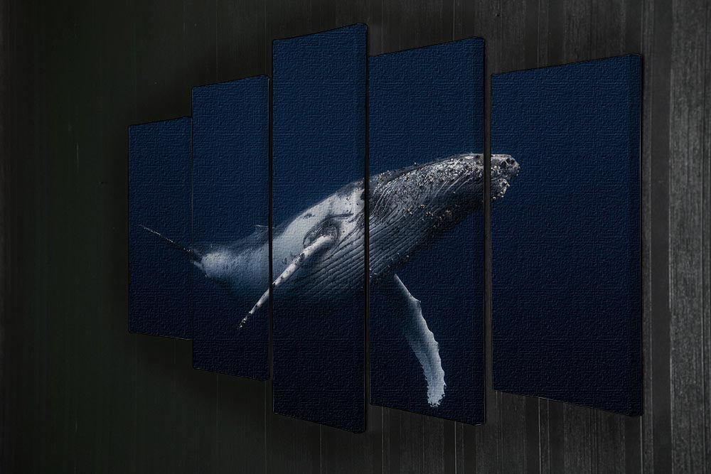 Humpback Whale In Blue 5 Split Panel Canvas - Canvas Art Rocks - 2