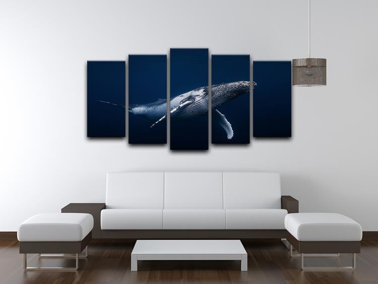 Humpback Whale In Blue 5 Split Panel Canvas - Canvas Art Rocks - 3