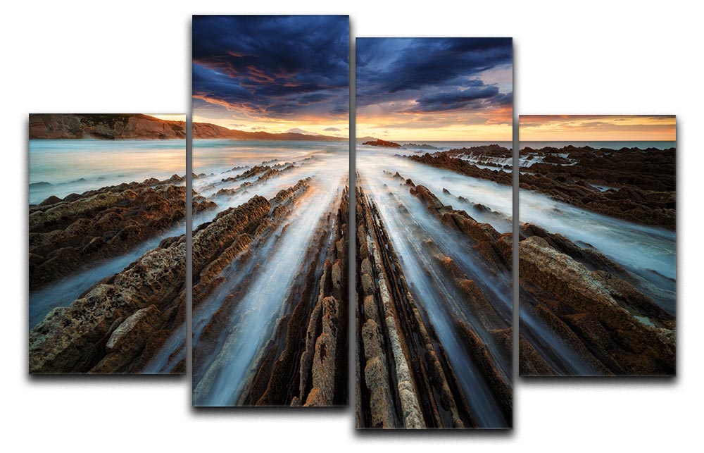 Zumaia Flysch 4 Split Panel Canvas - Canvas Art Rocks - 1