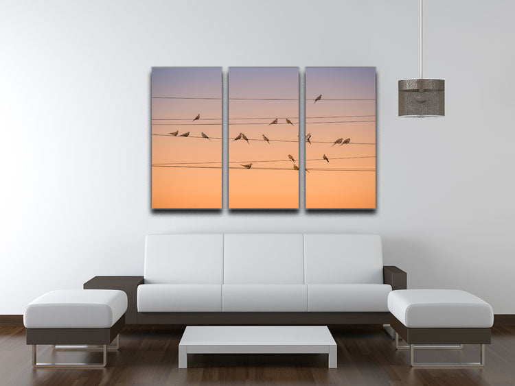 Sunrise Birds 3 Split Panel Canvas Print - Canvas Art Rocks - 3
