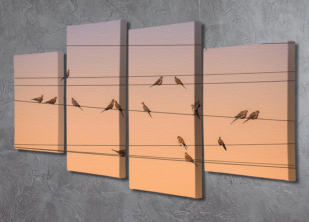 Sunrise Birds 4 Split Panel Canvas - Canvas Art Rocks - 2