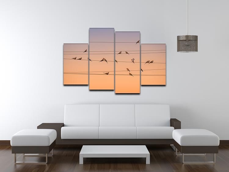 Sunrise Birds 4 Split Panel Canvas - Canvas Art Rocks - 3