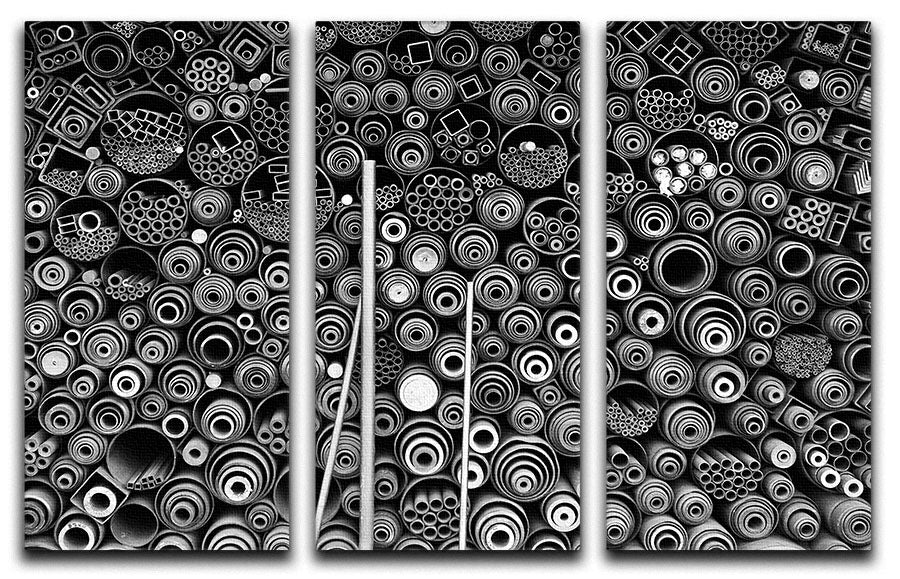 3 More Pipes 3 Split Panel Canvas Print - Canvas Art Rocks - 1