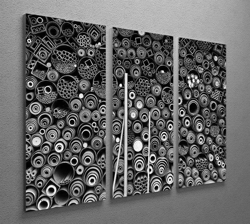 3 More Pipes 3 Split Panel Canvas Print - Canvas Art Rocks - 2