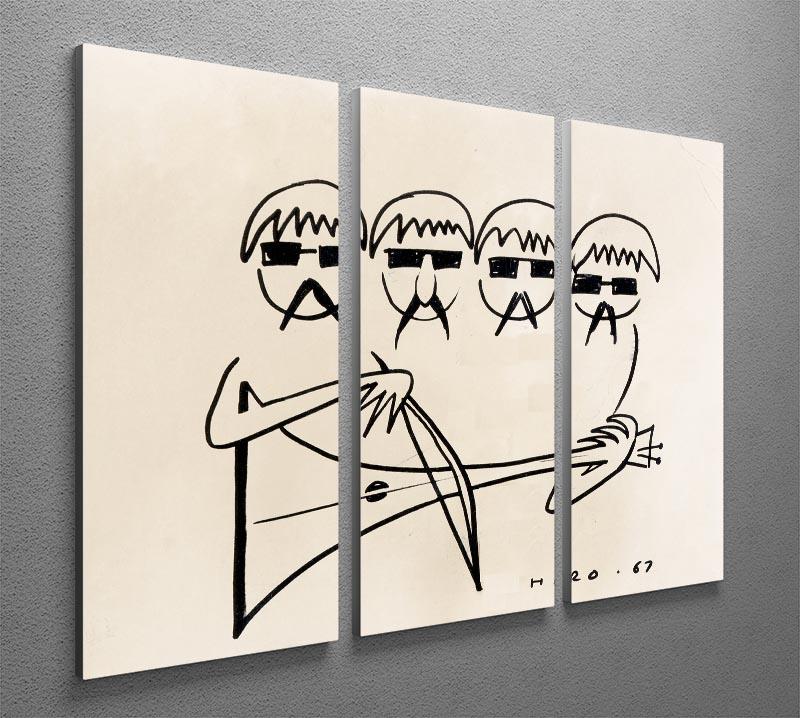 A Beatles Cartoon by Haro 3 Split Panel Canvas Print - Canvas Art Rocks - 2