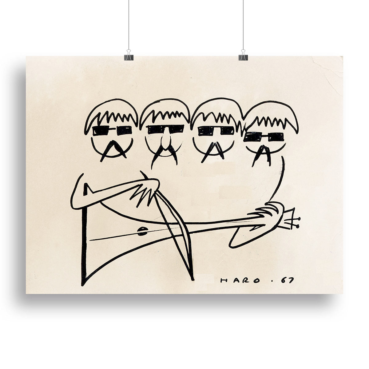A Beatles Cartoon by Haro Canvas Print or Poster - Canvas Art Rocks - 2