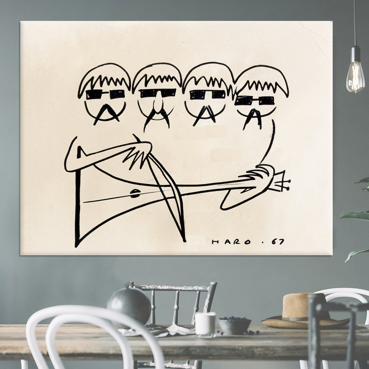 A Beatles Cartoon by Haro Canvas Print or Poster - Canvas Art Rocks - 3