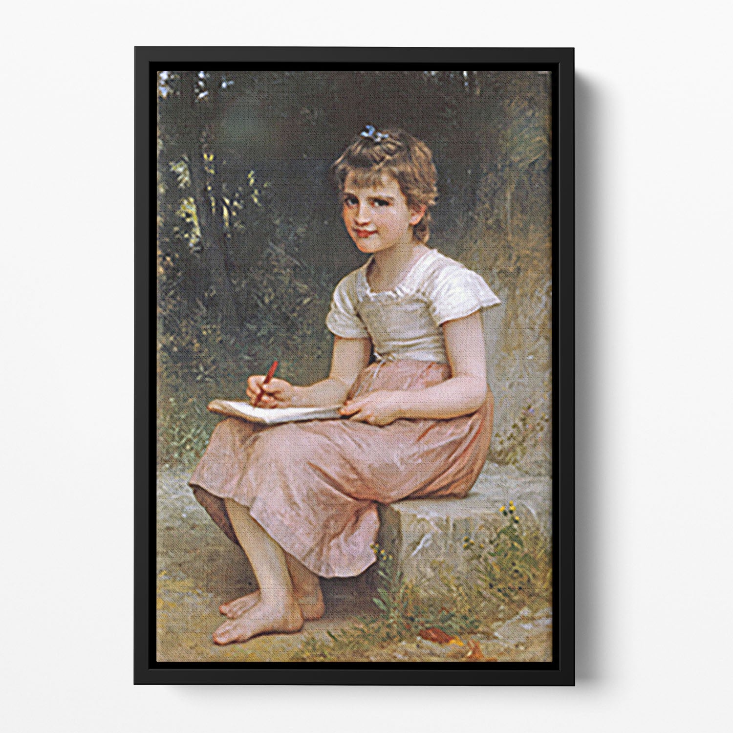 A Calling 1896 By Bouguereau Floating Framed Canvas