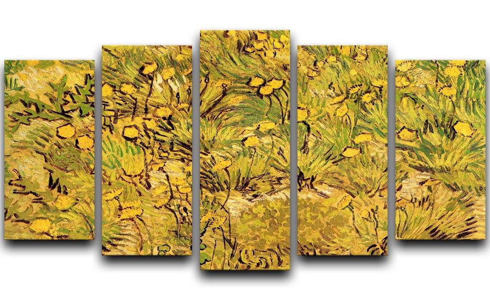 A Field of Yellow Flowers by Van Gogh 5 Split Panel Canvas  - Canvas Art Rocks - 1