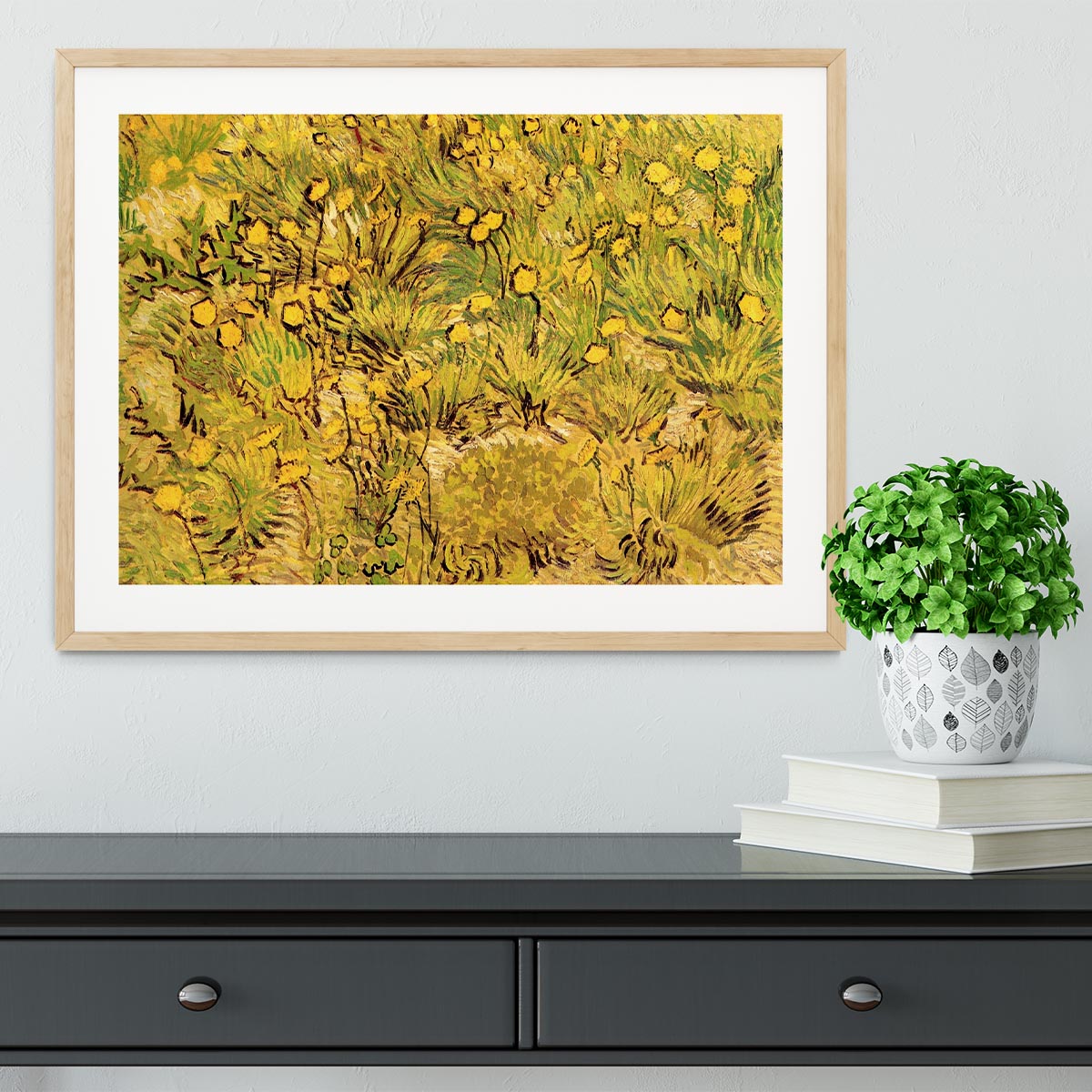 A Field of Yellow Flowers by Van Gogh Framed Print - Canvas Art Rocks - 3