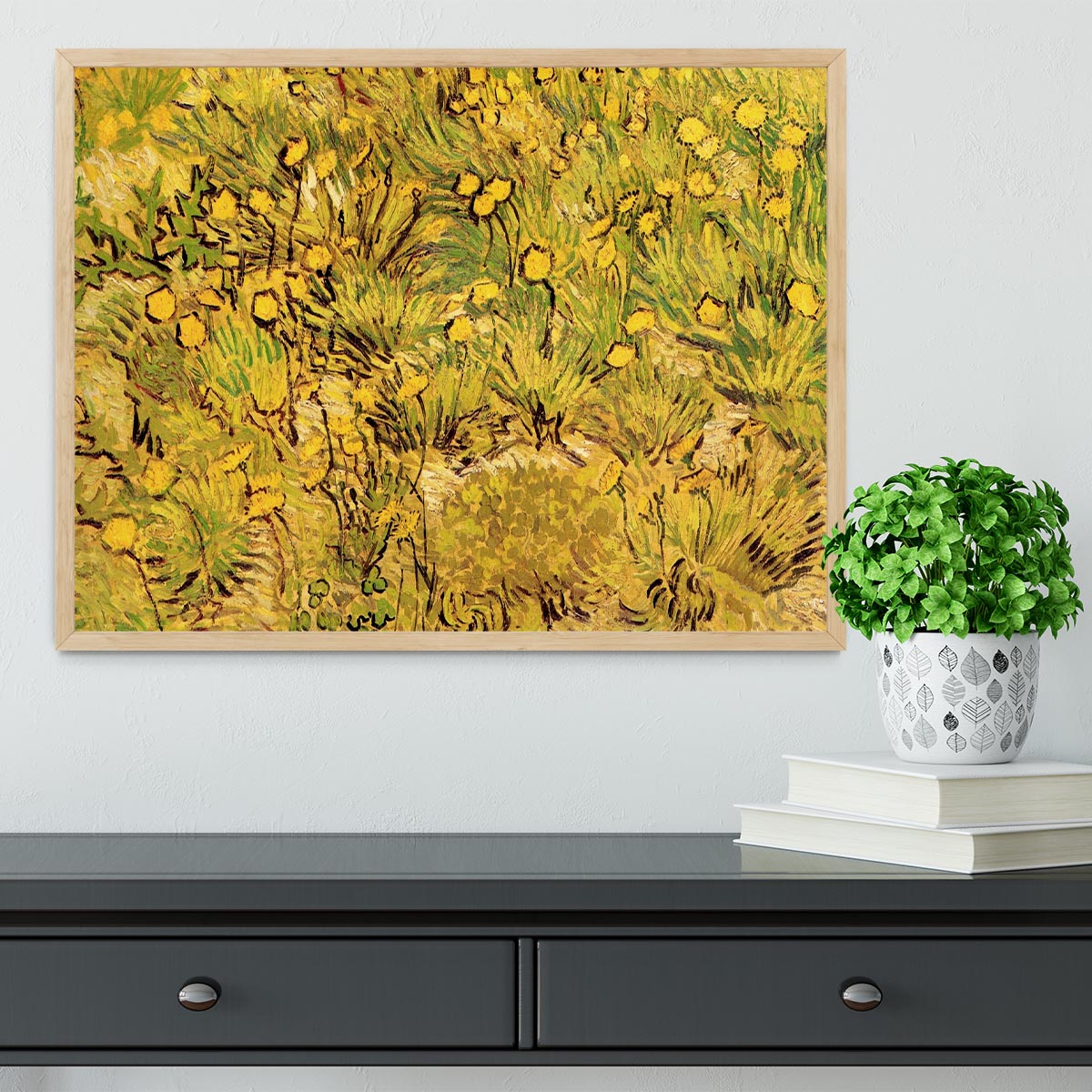 A Field of Yellow Flowers by Van Gogh Framed Print - Canvas Art Rocks - 4