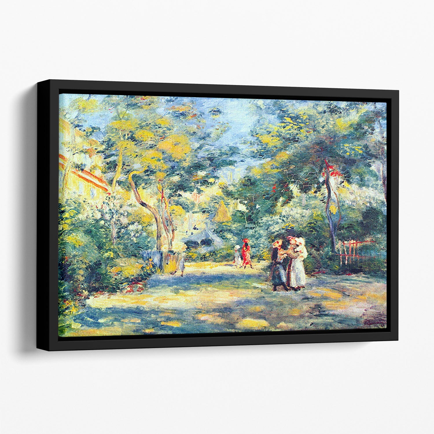 A Garden in Montmartre by Renoir Floating Framed Canvas